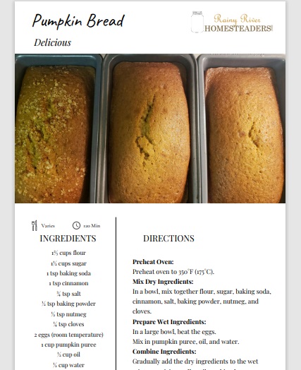 pumpkin bread recipe pdf